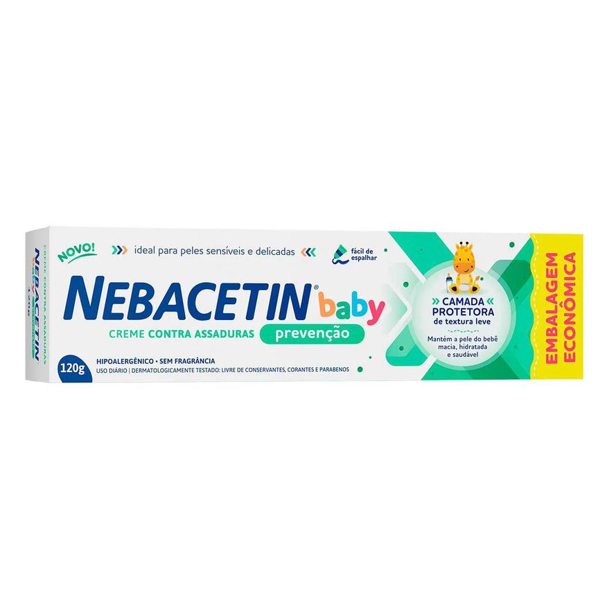 Nebacetin Creme para Assaduras Baby Prevenção 120g