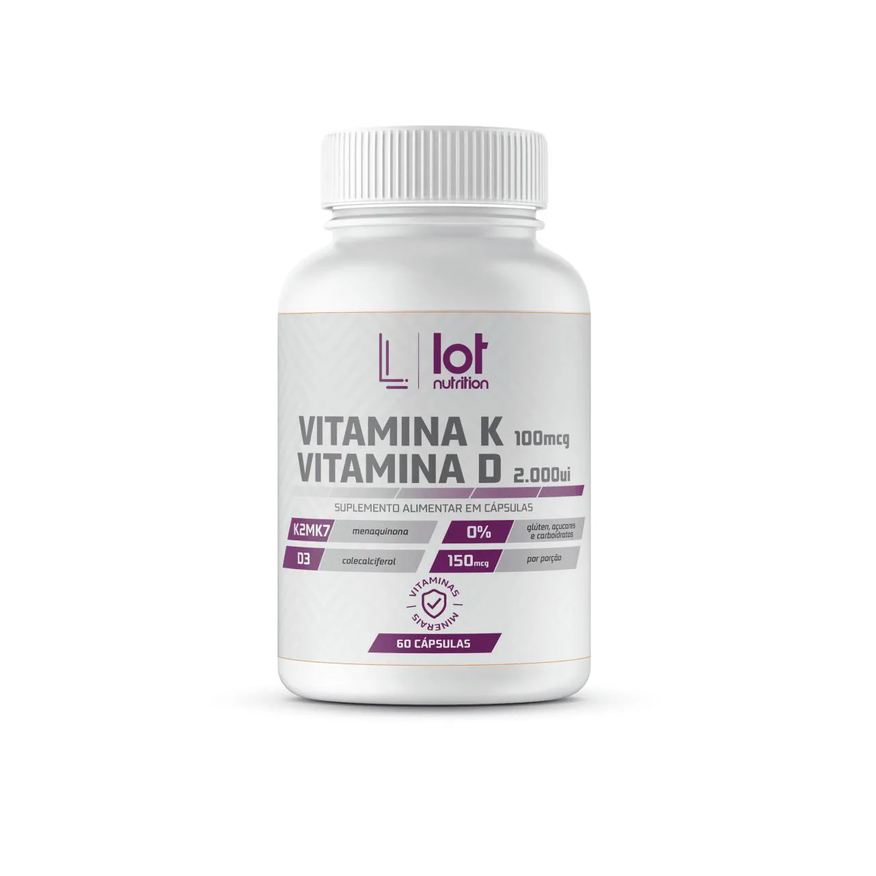 Lot Nutrition Vitamina D3 2.000ui + Vitamina K2mk7 100mcg 60 cápsulas