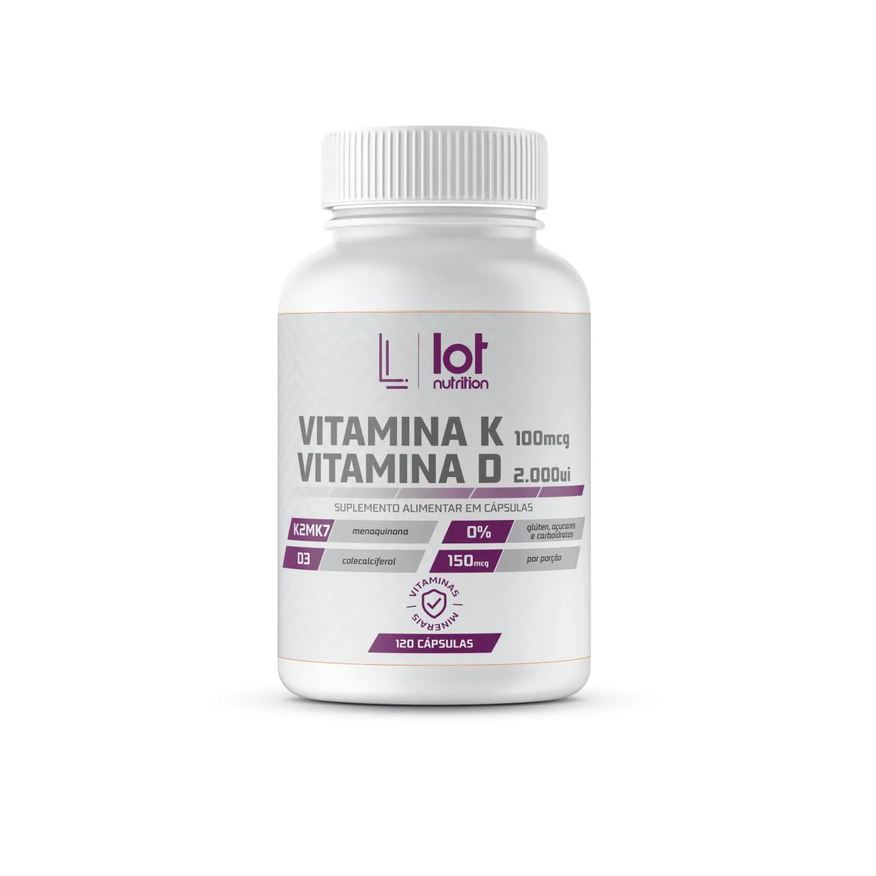 Lot Nutrition Vitamina D3 2.000ui + Vitamina K2mk7 100mcg 120 cápsulas