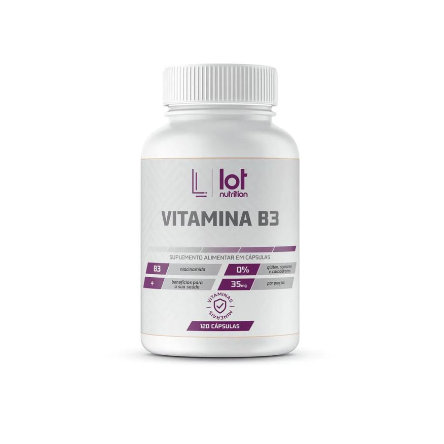 Lot Nutrition Vitamina B3 Niacina 120 cápsulas