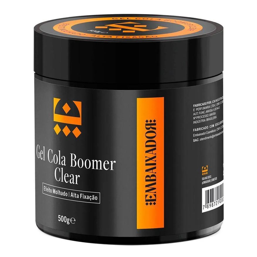 02 Kit Gel Cola Boomer Clear + 01 Gel Boomer Black Embaixador 500g