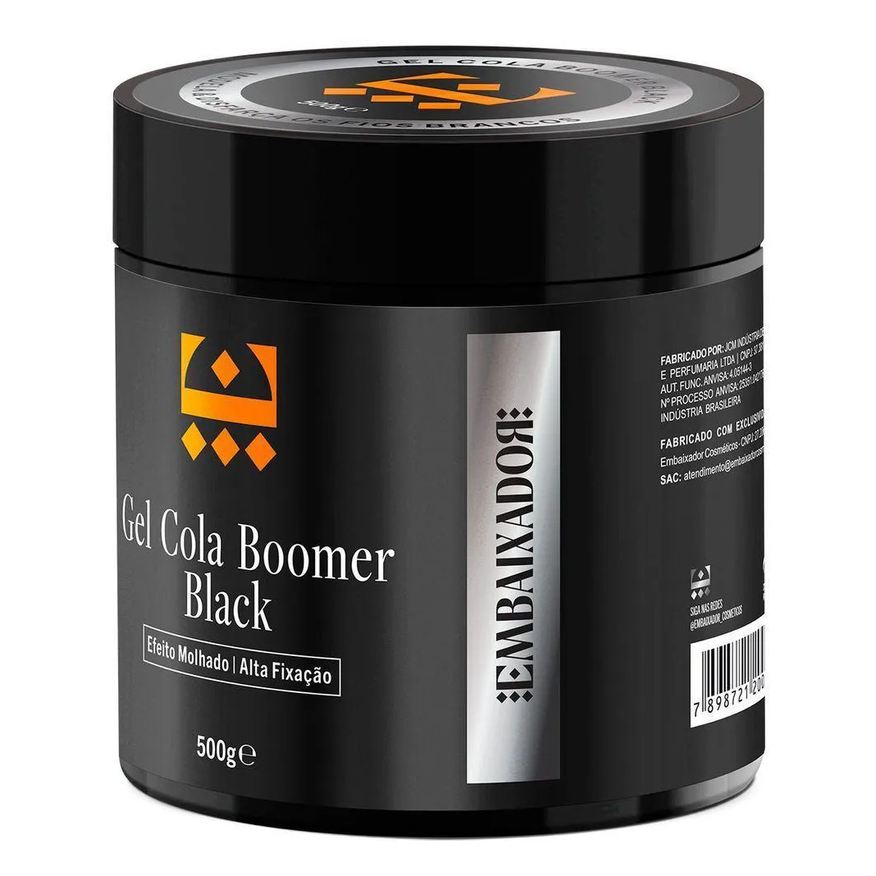 02 Kit Gel Cola Boomer Clear + 01 Gel Boomer Black Embaixador 500g
