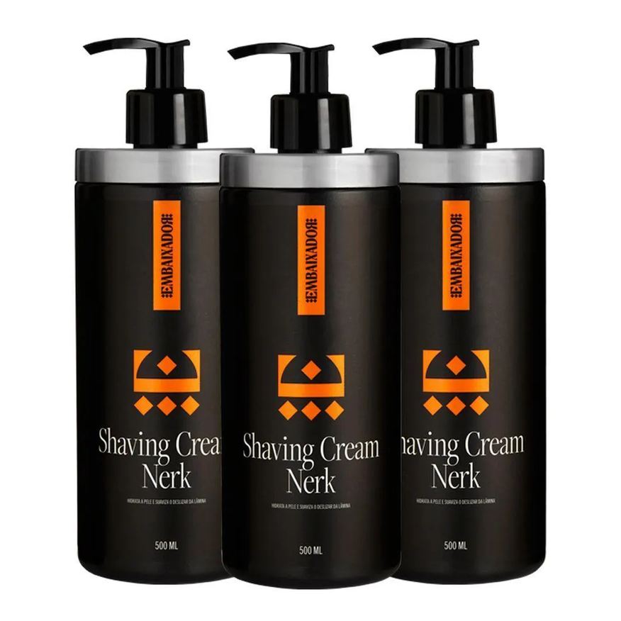 03 Kit Shaving Cream Nerk Embaixador 500ml
