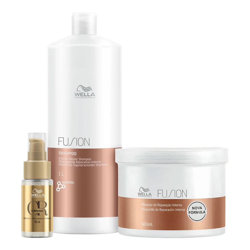 Wella Kit Professionals Fusion + Oil Reflections Trio Care (3 Produtos)