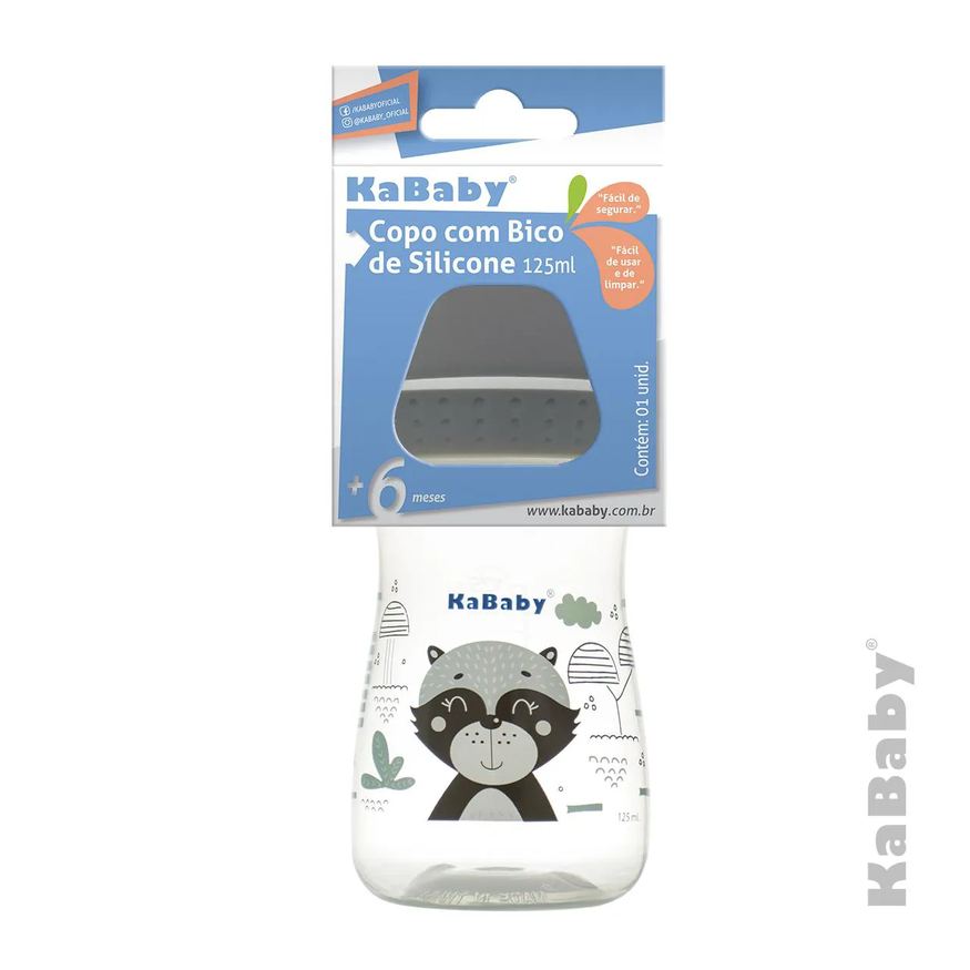 Kababy Copo 125ml com Bico de Silicone Cinza