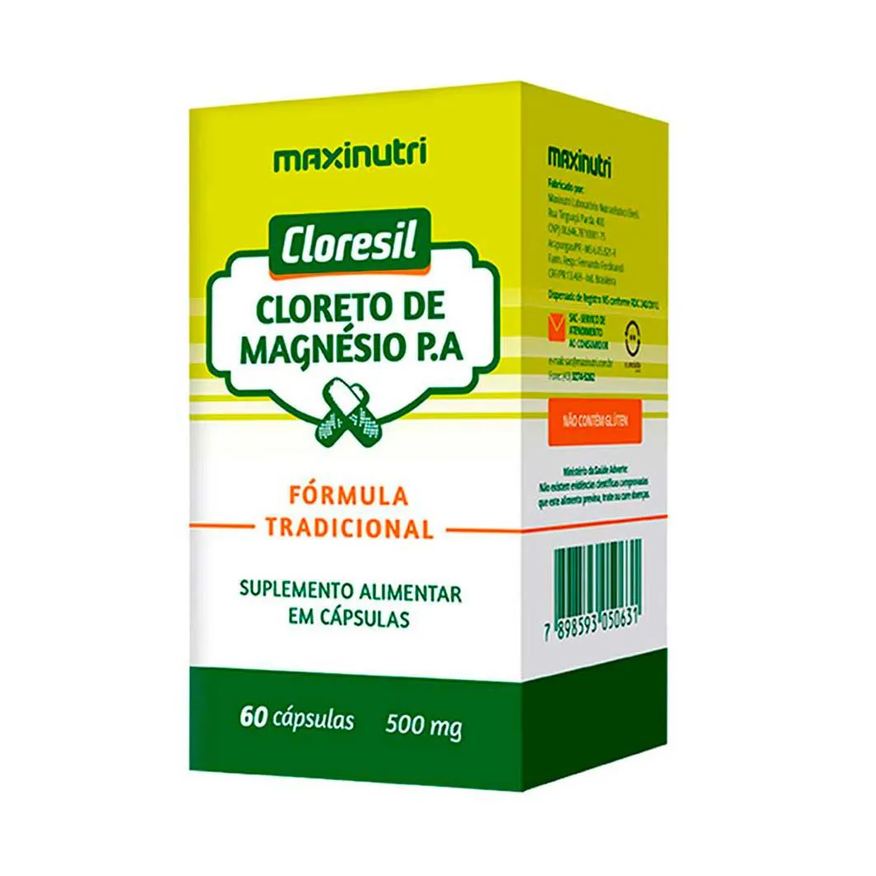 Maxinutri Cloresil Cloreto Magnésio P.a 500mg 60 Cápsulas