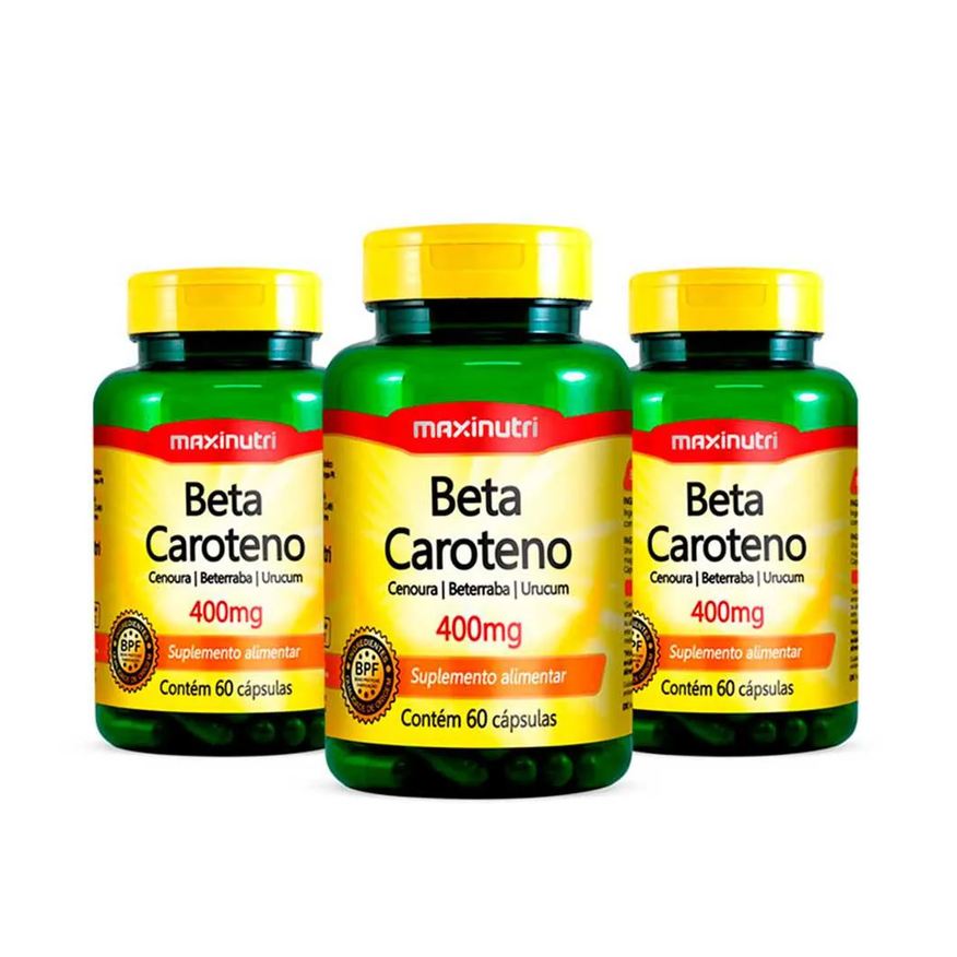 Maxinutri Kit 03 Beta Caroteno 400mg 60 Cápsulas