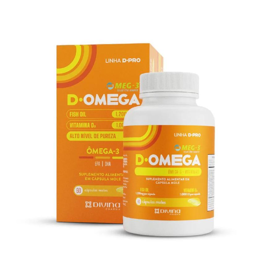 Vitamina D 1.000ui + Óleo de Peixe com 60 cápsulas – D.ômega