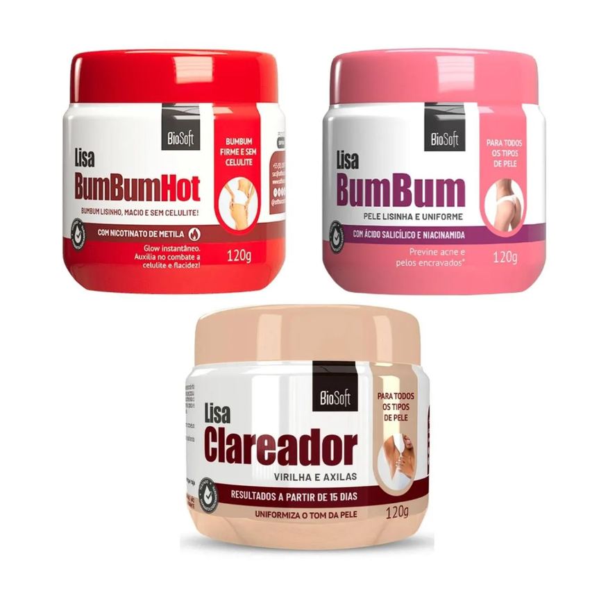 Creme Kit para o Bumbum Celulite Espinha e Clareador Mancha