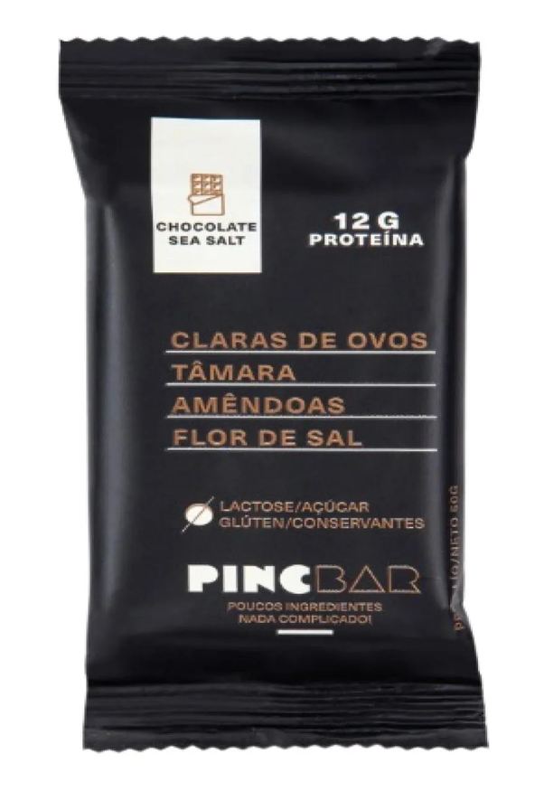3x: Kit Barra de Proteína Chocolate Sea Salt Sem Açúcar Pincbar 50g