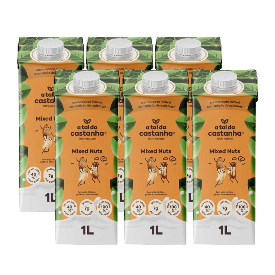 Bebida 6x Vegetal Mixed Nuts a Tal da Castanha 1 Litro