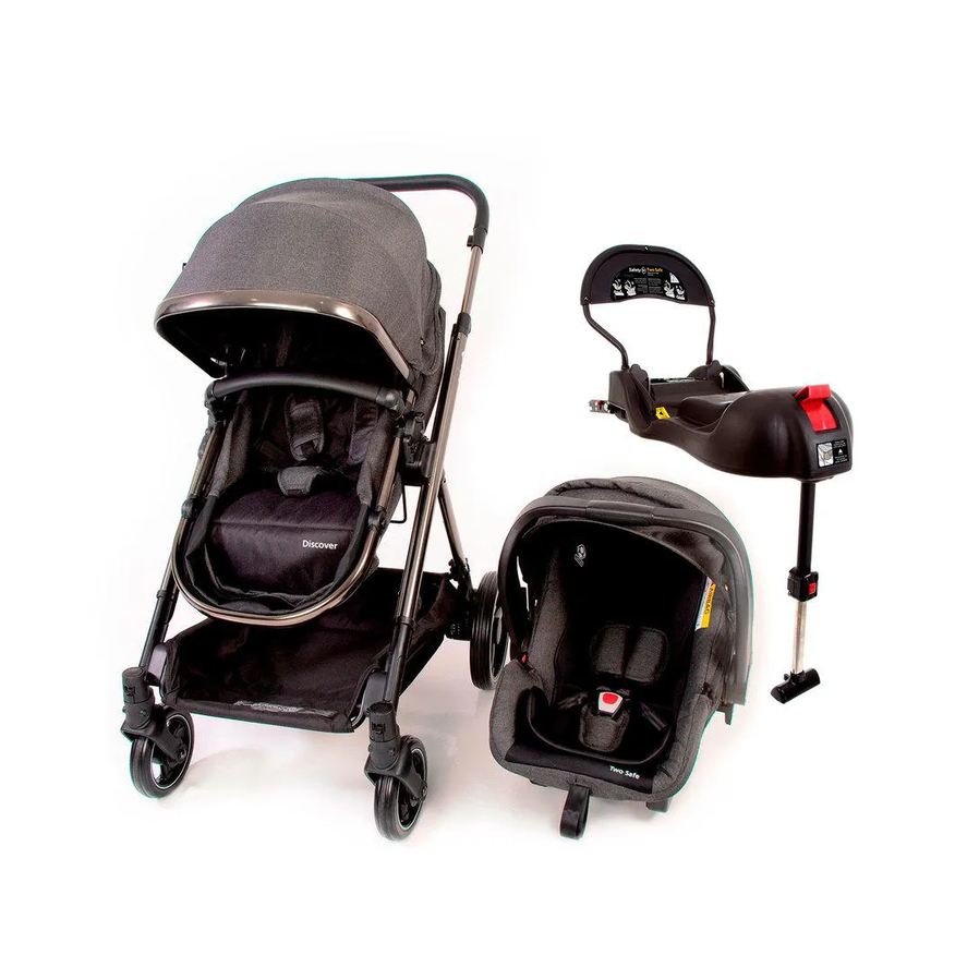 Safety 1st Carrinho Travel System Discover Trio Isofix - Grey Chrome
