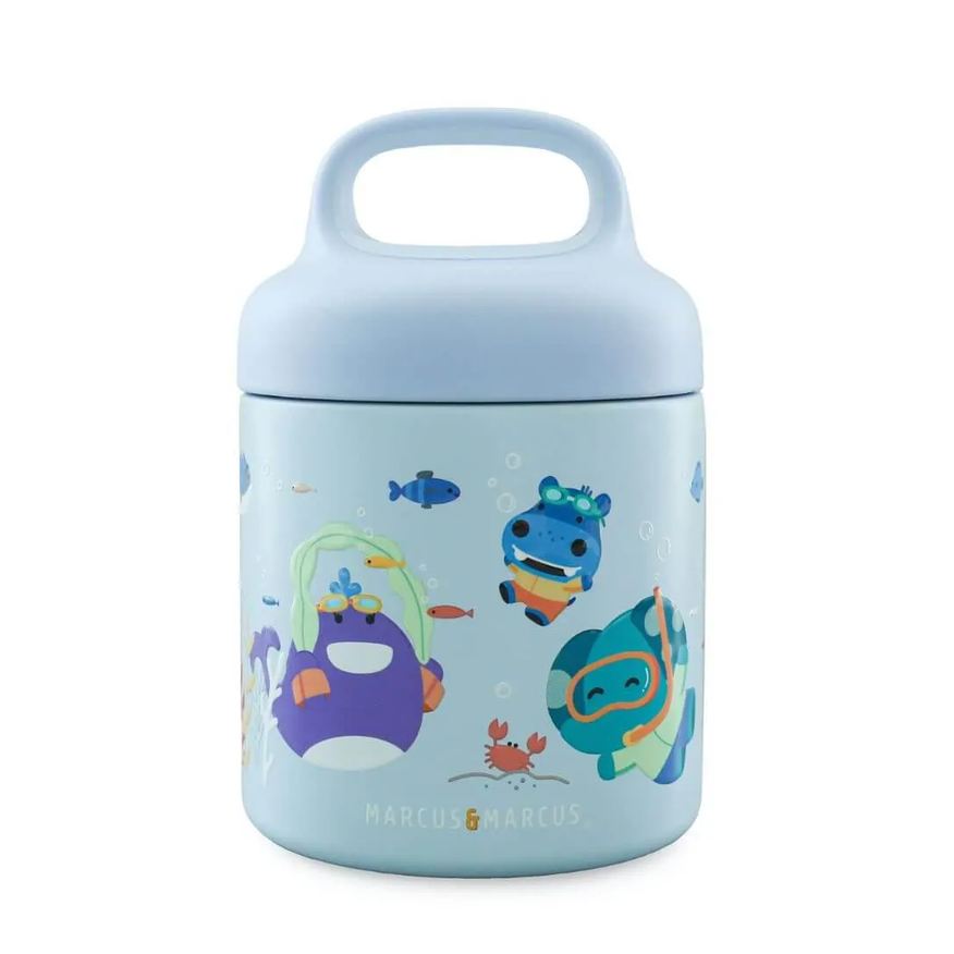 Marcus & Marcus Garrafa Pote com Alça 300ml Sealife Azul - Marcus&marcus
