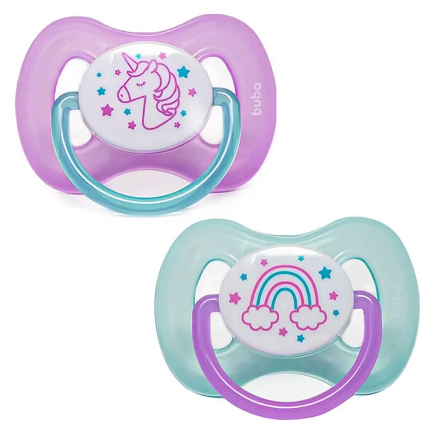 Buba Kit 2 Chupetas Comfort Tamanho 1 Unicórnio