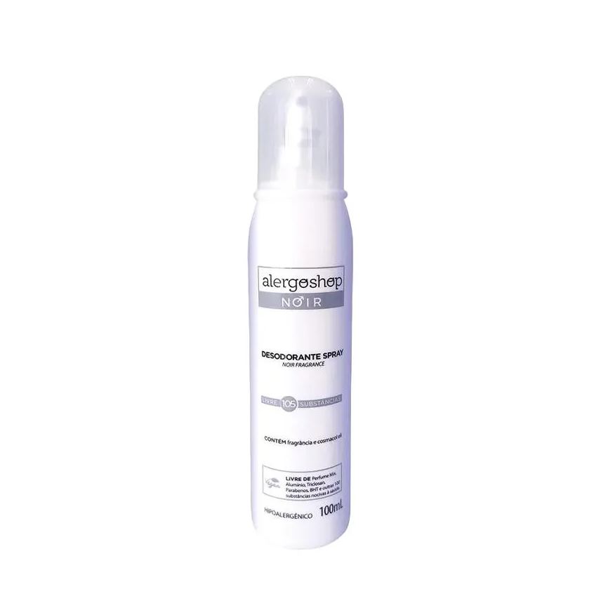 Alergoshop Desodorante Sem Alumínio Spray Noir Masculino Hipoalergênico Sem Álcool 100ml