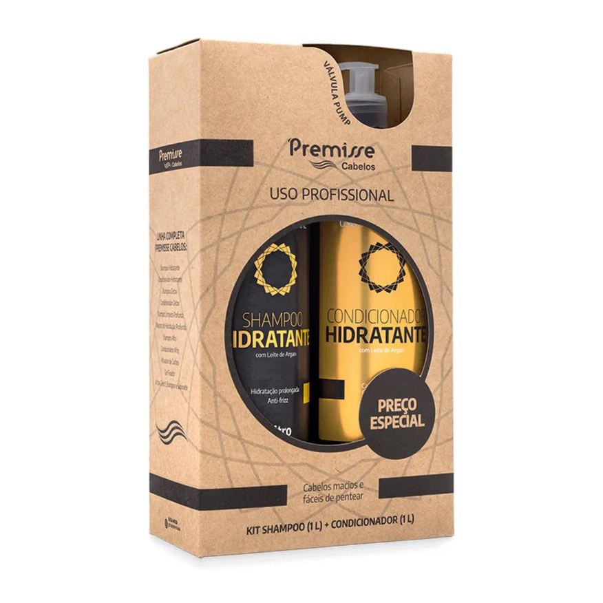 Premisse Kit Shampoo 1l com Condicionador 1l Hidratante
