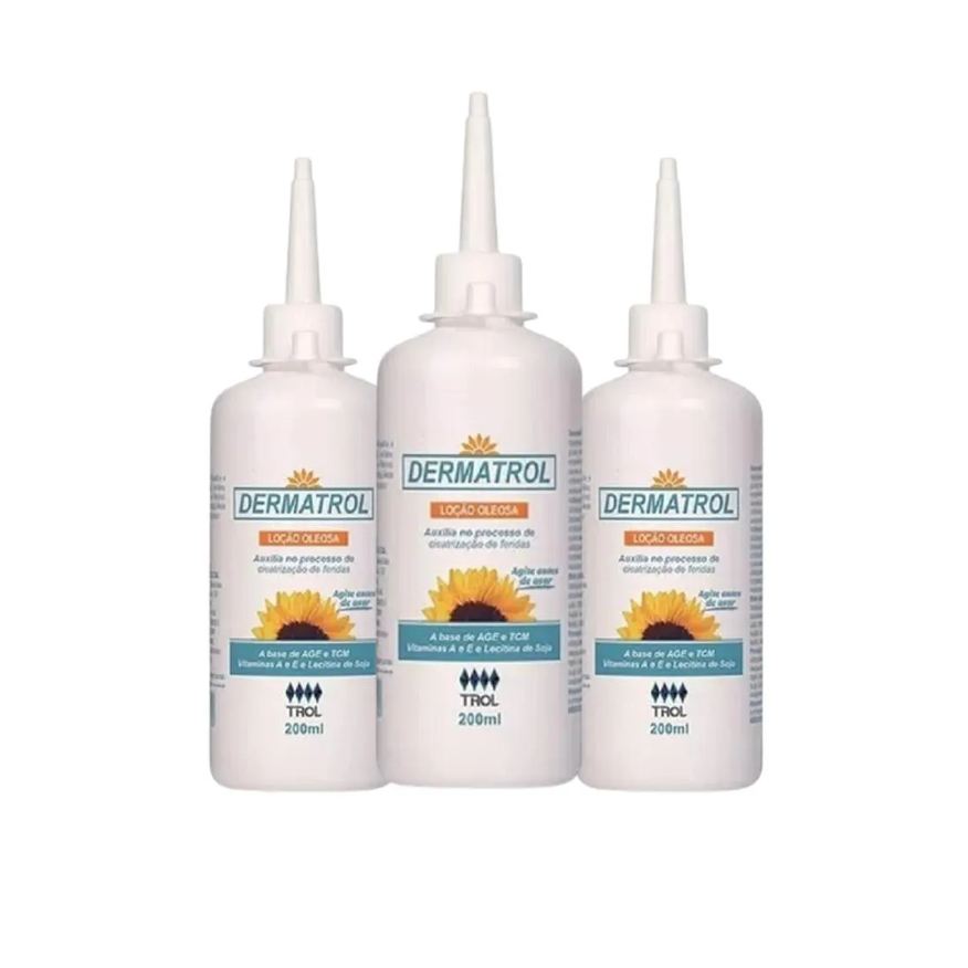 Dermatrol Oleo de Girassol 200ml - Kit 3Unid.