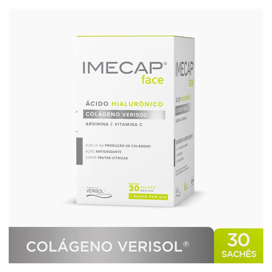 Face Imecap 30 Sachês - Colágeno Hidrolisado Verisol E Ácido Hialurônico