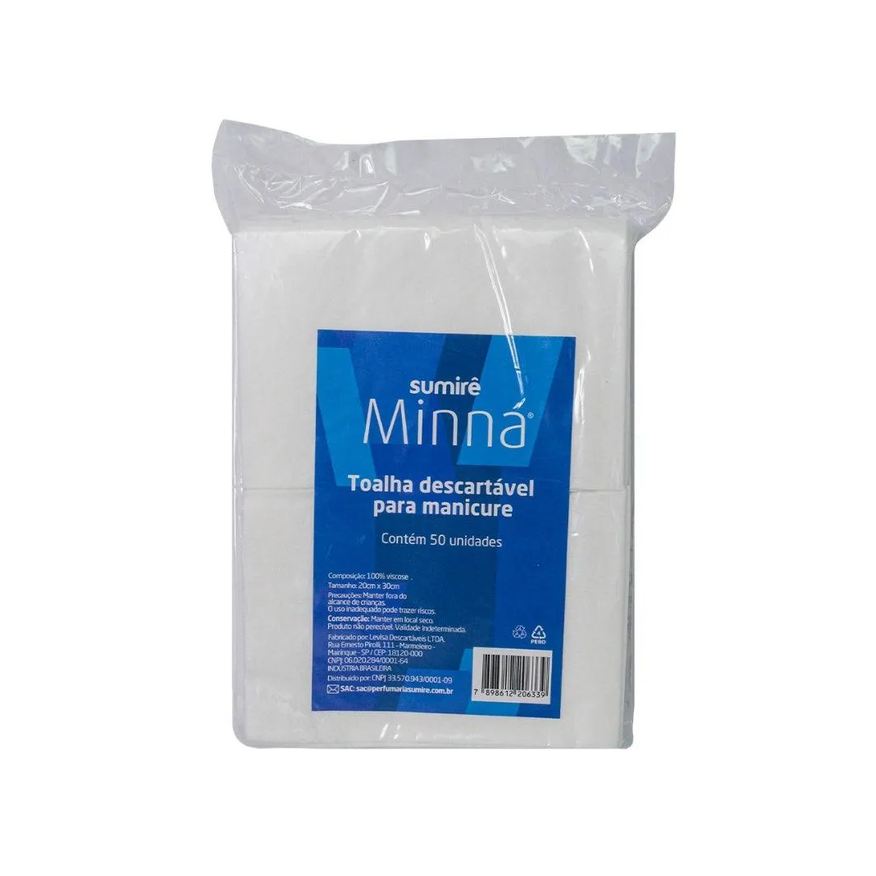 Minná Toalha Descartável Manicure 50un