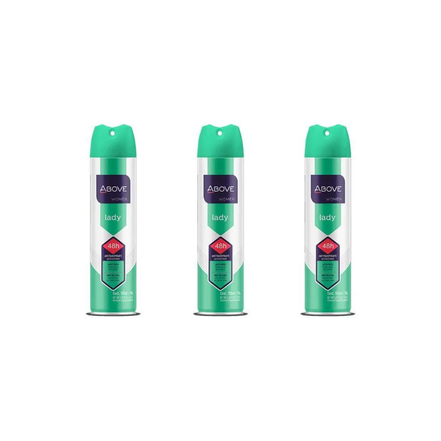 Above Desodorante Aero 150ml Feminino Lady - Kit C / 3un