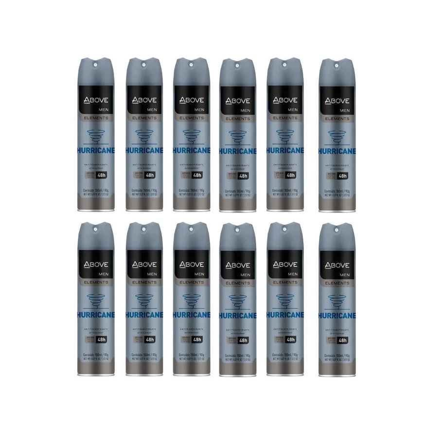 Above Desodorante Aero 150ml Masc Anti Hurricane - Kit C 12un