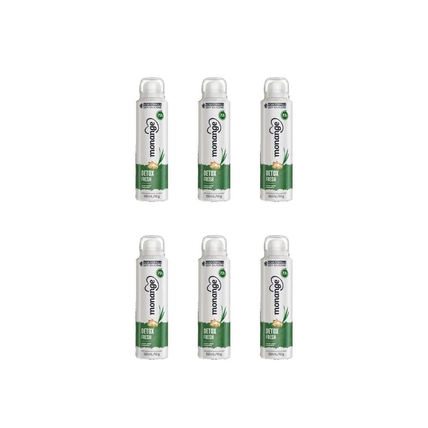 Monange Desodorante Aero 150ml Detox - Kit C / 6un