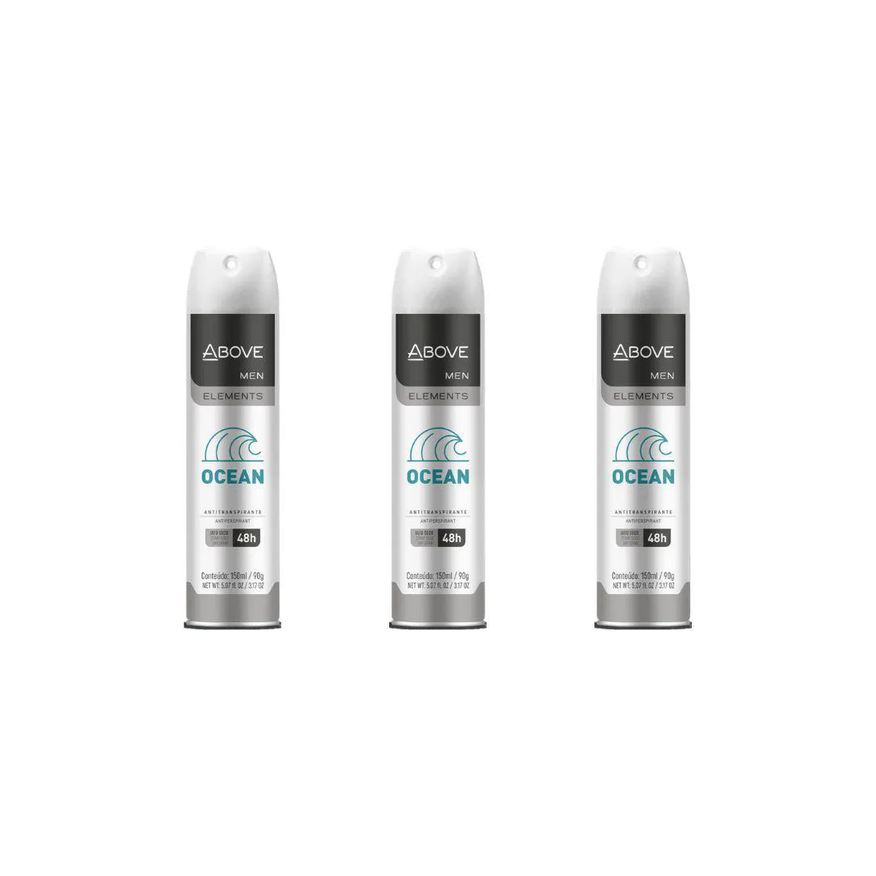 Above Desodorante Aerossol 150ml Masculino Anti Ocean - Kit3un