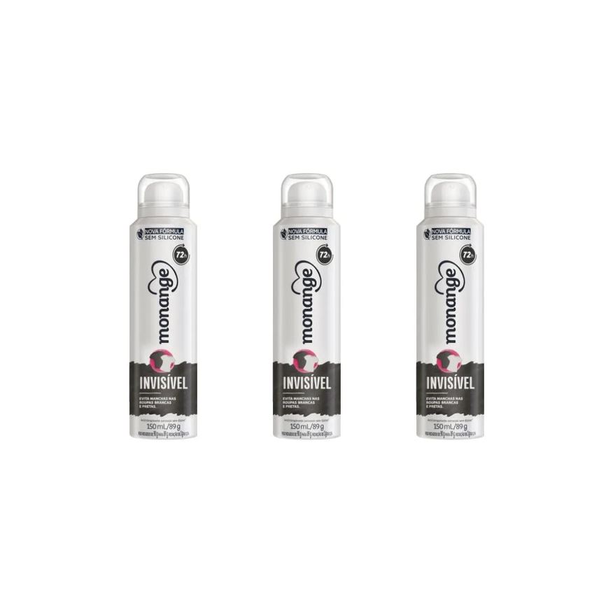 Monange Desodorante Aero Anti Invisível - Kit C / 3un