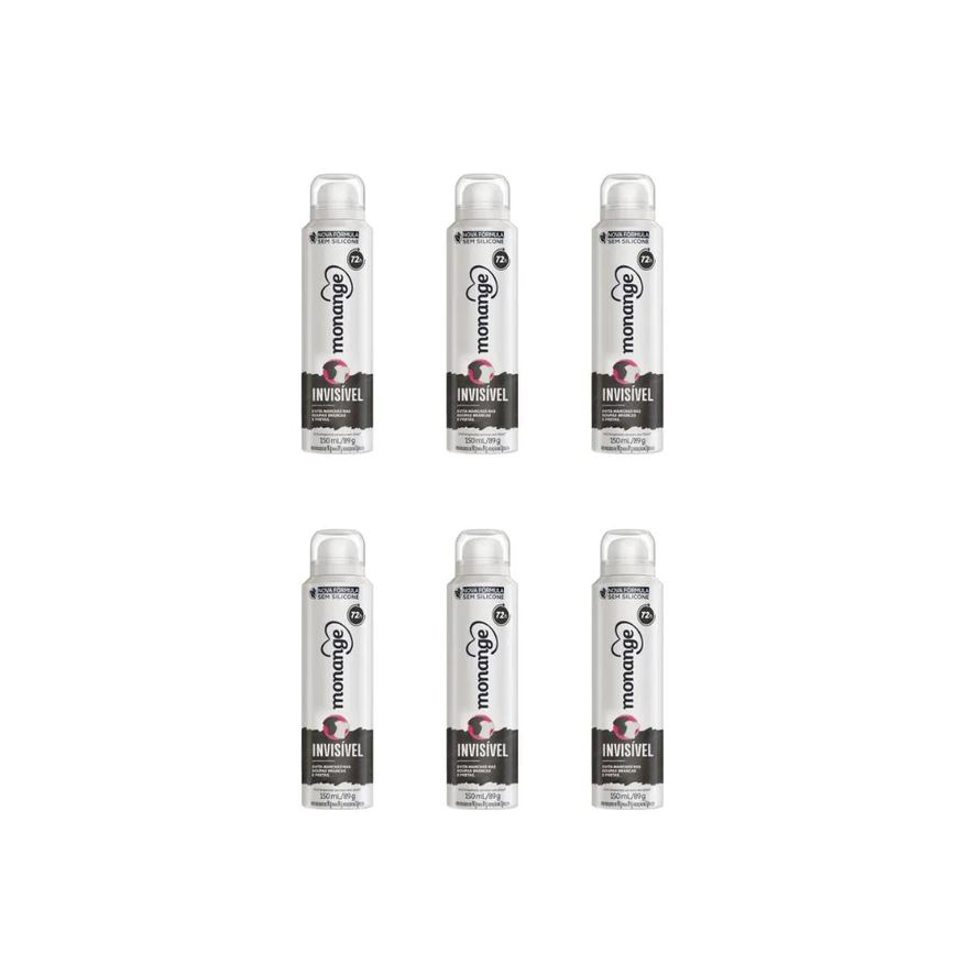 Monange Desodorante Aero Anti Invisível - Kit C / 6un