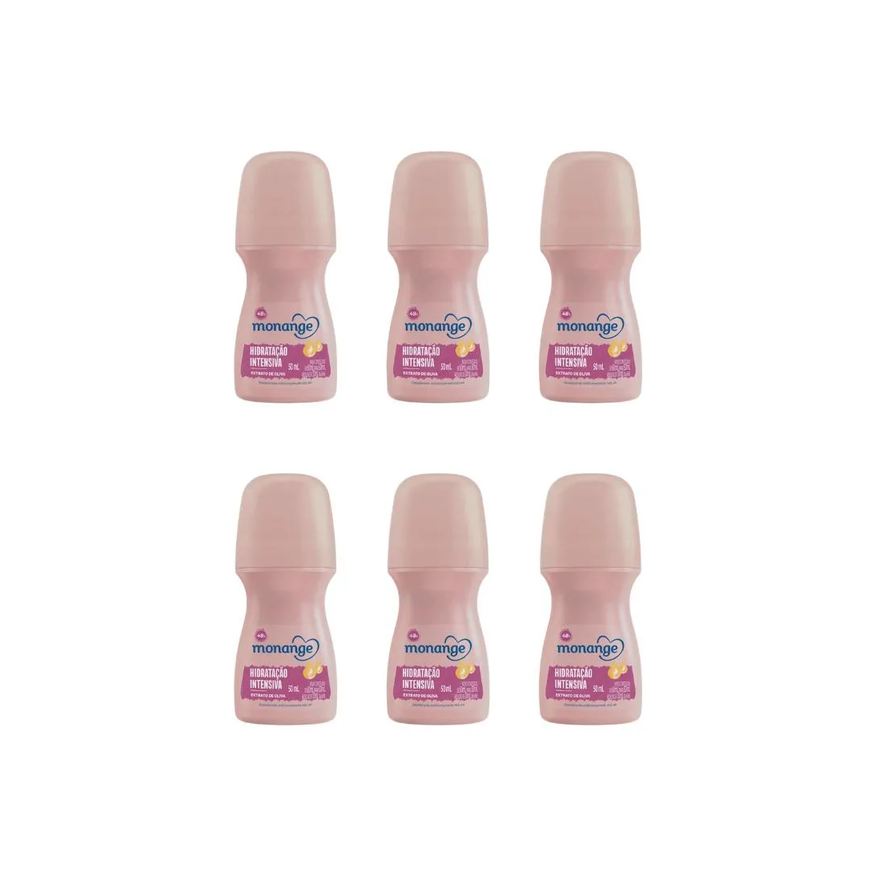 Monange Desodorante Roll - On 50ml Hidrat Intensiva - Kit C / 6un