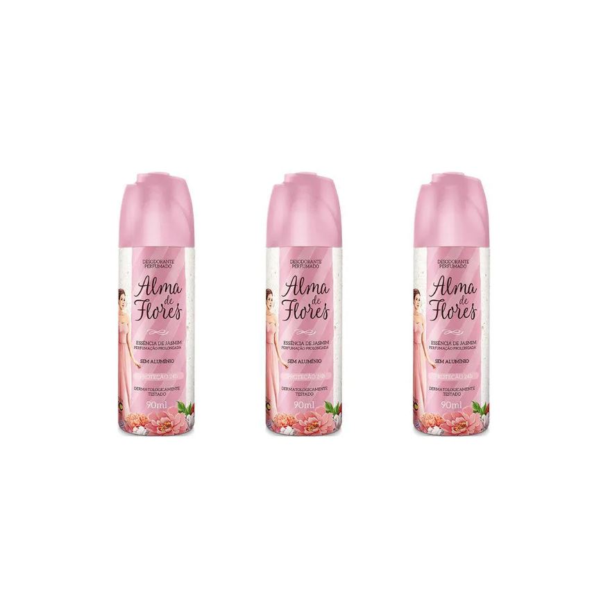 Alma de Flores Desodorante Spray 90ml Ess de Jas - Kit C / 3un