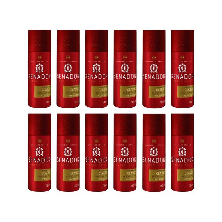 Senador Desodorante Spray Classic 90ml - Kit C / 12un