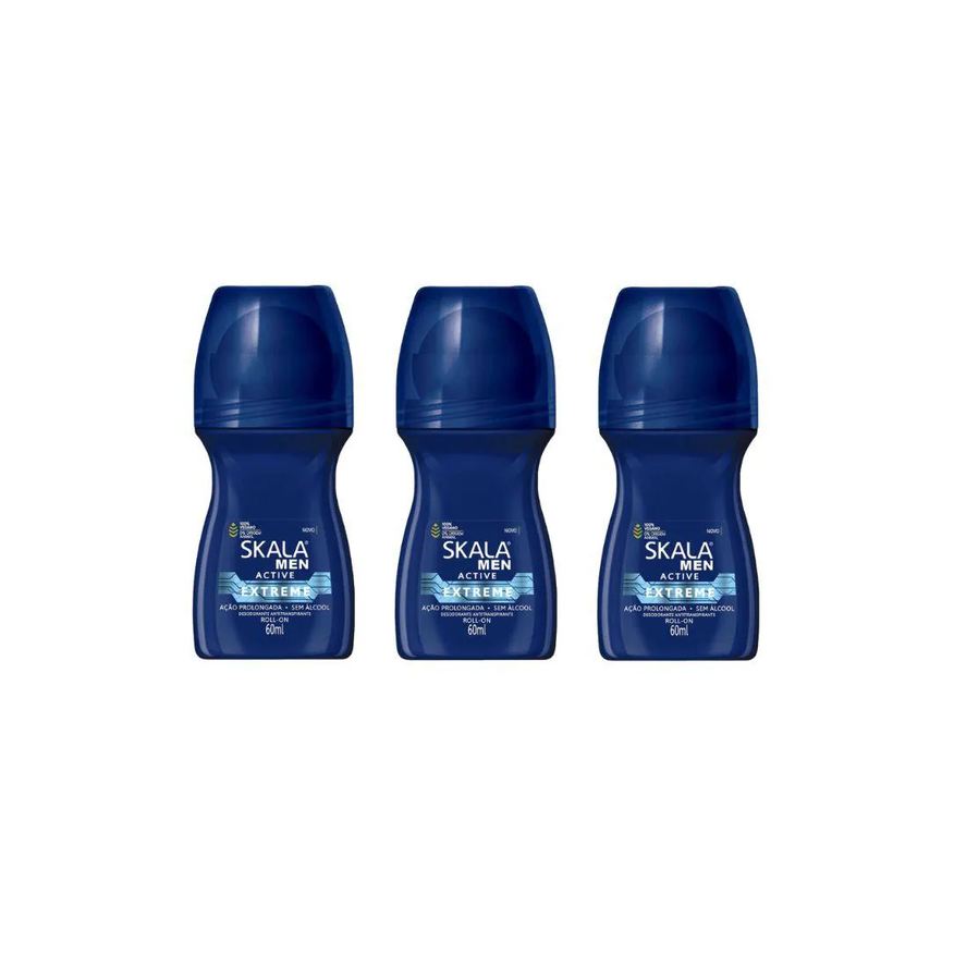 Skala Desodorante Roll - On 60ml Masculino Extreme - Kit C / 3un