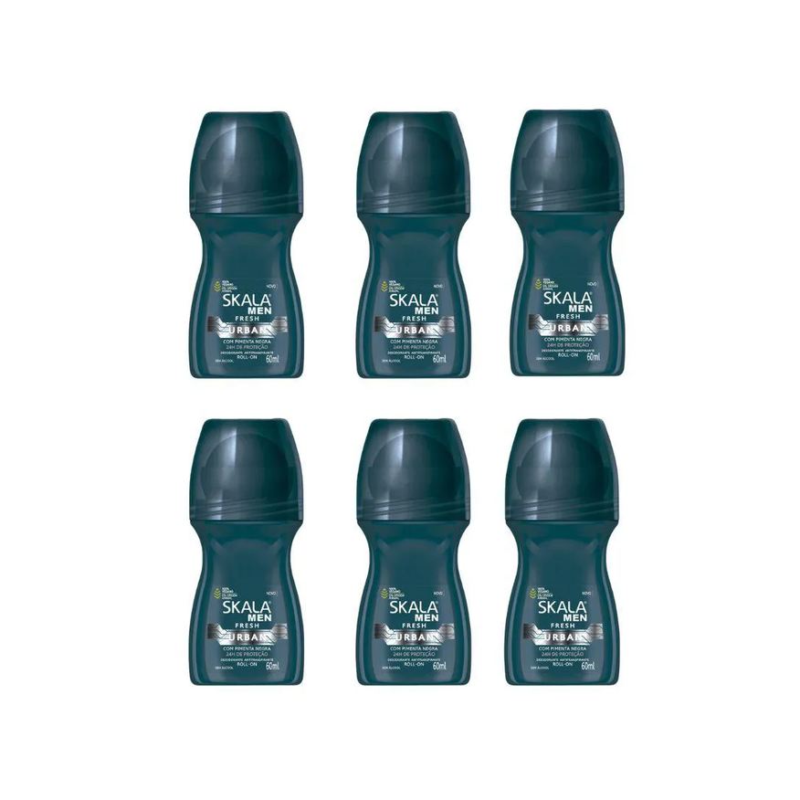 Skala Desodorante Roll-on 60ml Masculino Fresh Urban - Kit C/6un
