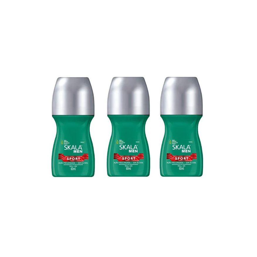 Skala Desodorante Roll - On 60ml Masculino Sport - Kit C / 3un
