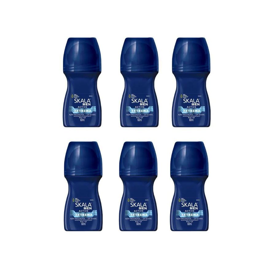 Skala Desodorante Roll - On 60ml Masculino Extreme - Kit C / 6un