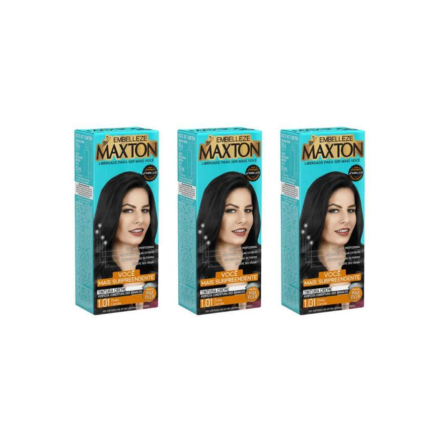 Embelleze Coloraçao Maxton 1.01 Preto Carvao - Kit C / 3un