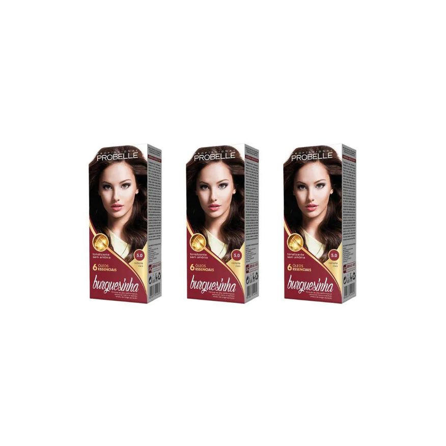 Probelle Coloraçao Burguesinha 5.0 Castanho Claro - Kit C / 3un