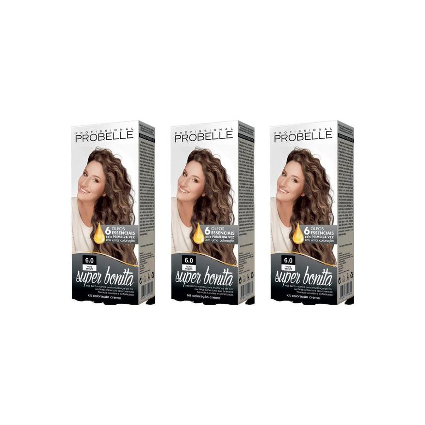 Probelle Coloraçao Super Bonita 6.0 Louro Escuro - Kit C / 3un