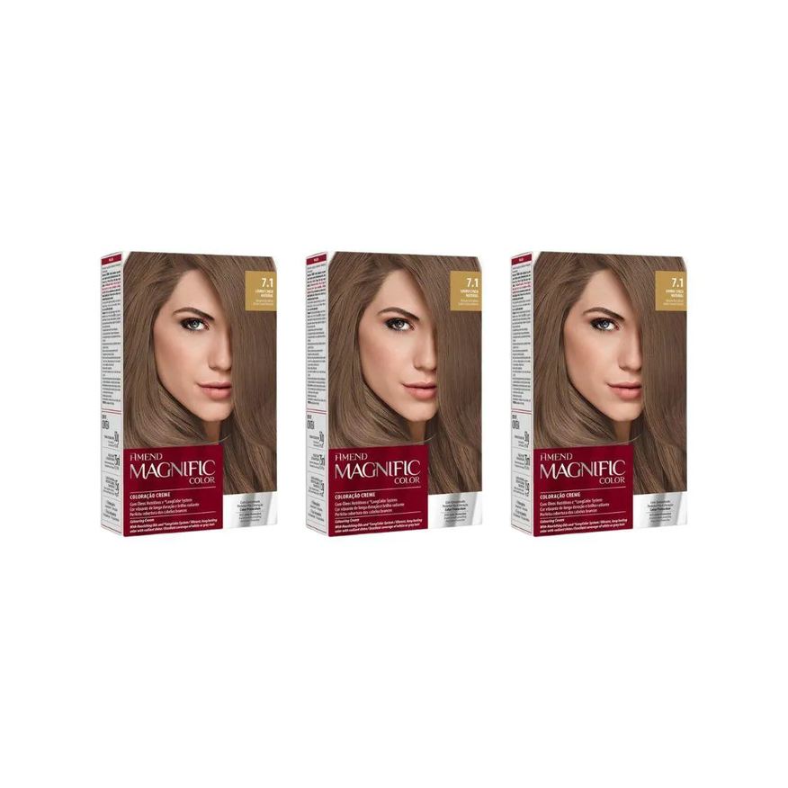 Amend Coloraçao Magnific Cr Perm 7.1 Louro Natural - Kit C / 3un