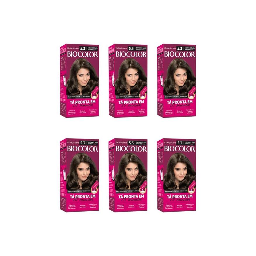 Biocolor Coloraçao Creme 5.3 Castanho Cl Dourado - Kit C / 6un