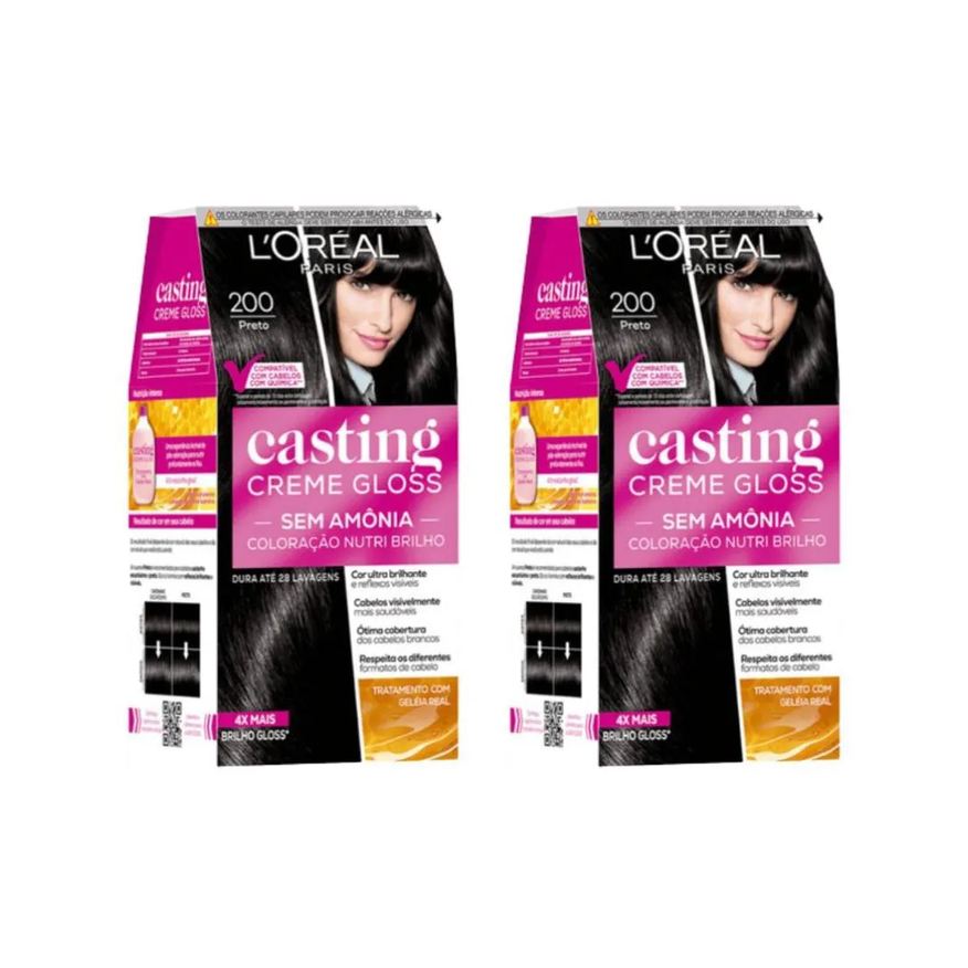 Casting Coloraçao Gloss 200 Preto - Kit C / 2un