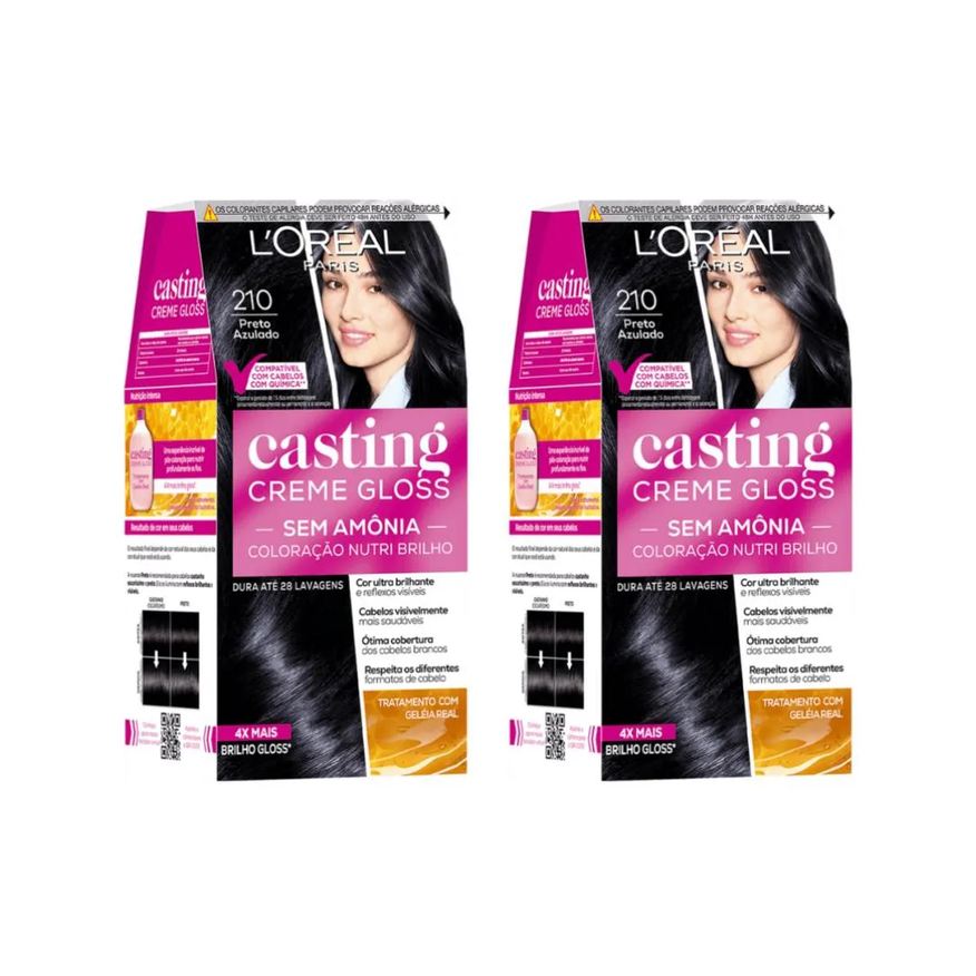 Casting Coloraçao Gloss 210 Preto Azulado - Kit C / 2un