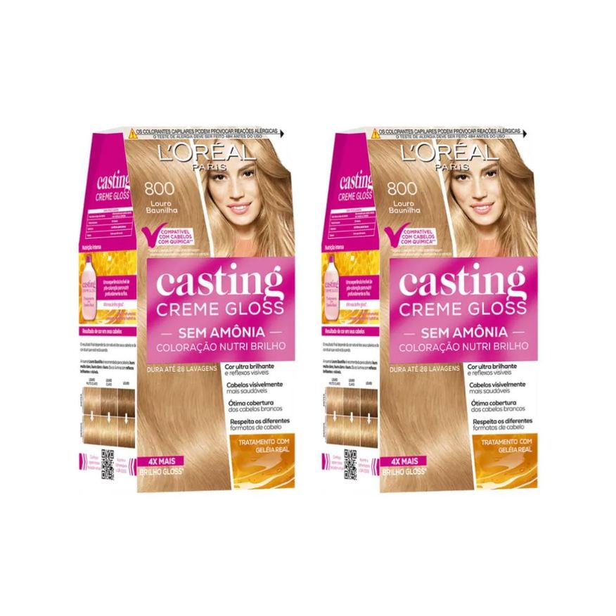 Casting Coloraçao Gloss 800 Louro Claro - Kit C / 2un