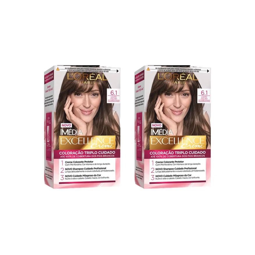 Imedia Coloraçao 6.1 Louro Escuro Acinzentado - Kit C / 2un