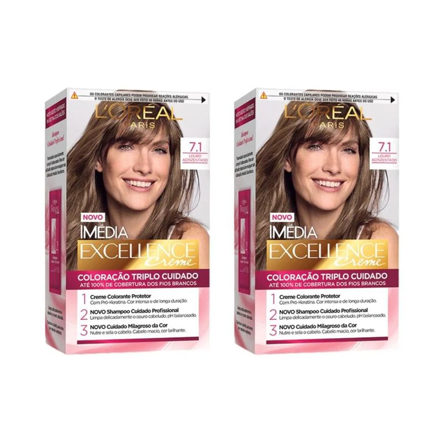 Imedia Coloraçao 7.1 Louro Acinzentado - Kit C / 2un