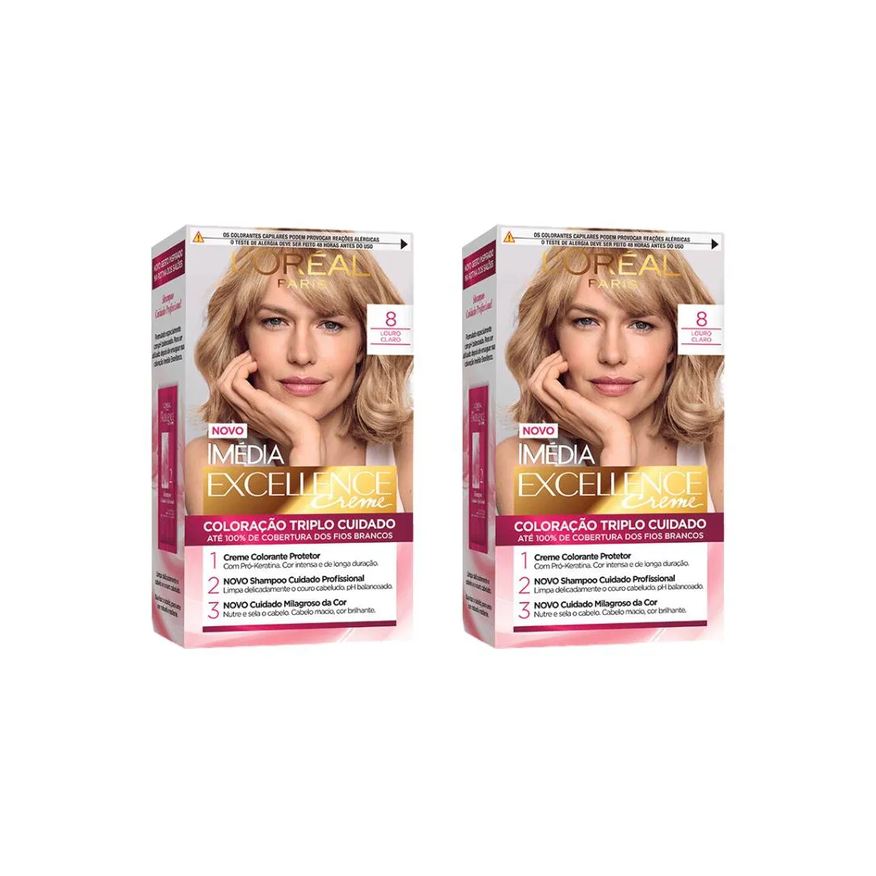 Imedia Coloraçao 8 Louro Claro - Kit C / 2un