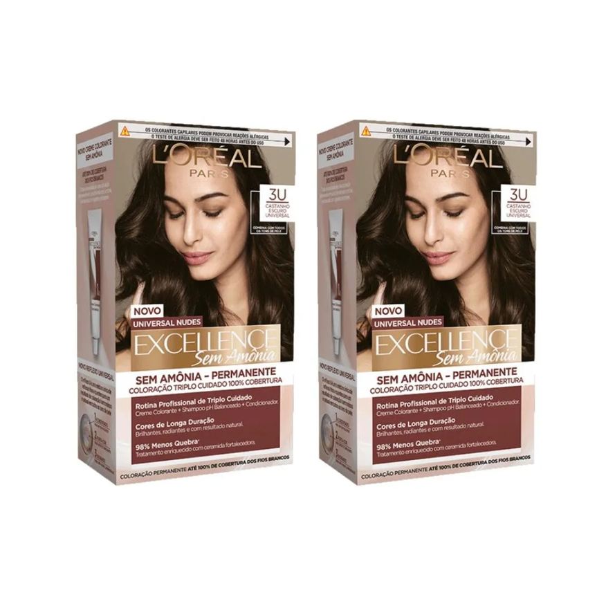 Imedia Coloraçao sem Amonia 3u Castanho Escuro - Kit C / 2un