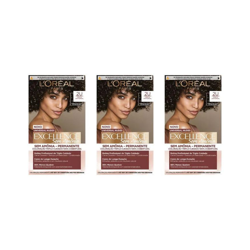 Imedia Coloraçao sem Amonia 2u Preto - Kit C / 3un