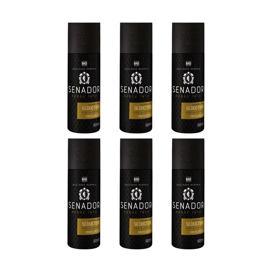 Senador Desodorante Spray Seduction 90ml - Kit C / 6un